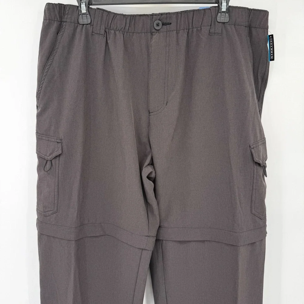 Reel Legends Convertible Pants Men XL Black Mackerel Zip Off Cargo Stretch 32x32